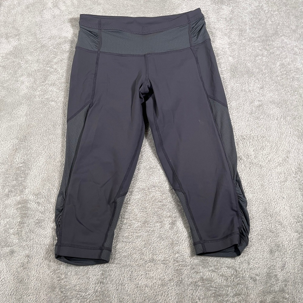Lululemon Leggings Womens Size 4 Gray High Rise Crop 16" Pants Ruched